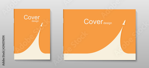 Cuadros en Lienzo Book cover or brochure minimal design with rocket launch