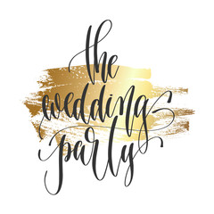 Wall Mural - the wedding party - hand lettering inscription text