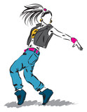Fototapeta Młodzieżowe - hip-hop dancer illustration C