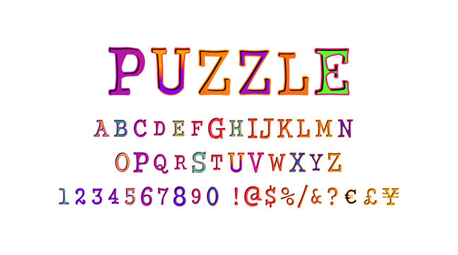 Puzzle font and numbers