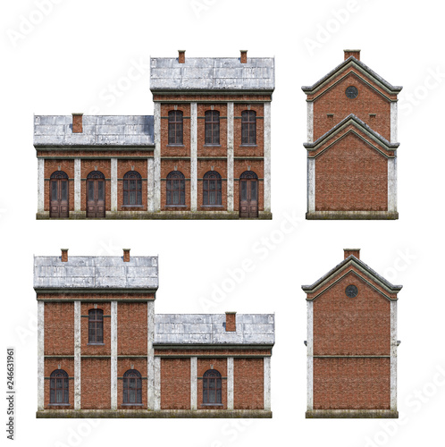 3d-renders of old-style brick industrial building - Buy this stock ...