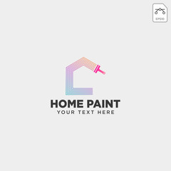 home paint brush colorful logo template vector icon element