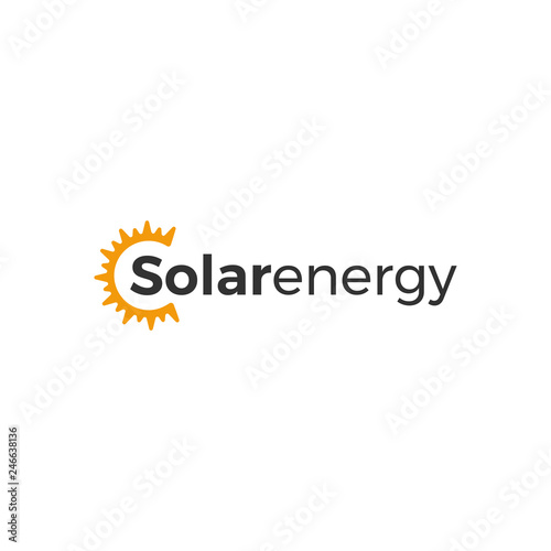 Solar Panel Logo Vector In Shape Of A Half Sun Buy This Stock