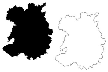 Shropshire (United Kingdom, England, Non-metropolitan county, shire county) map vector illustration, scribble sketch Salop (Shrops, Salopian) map