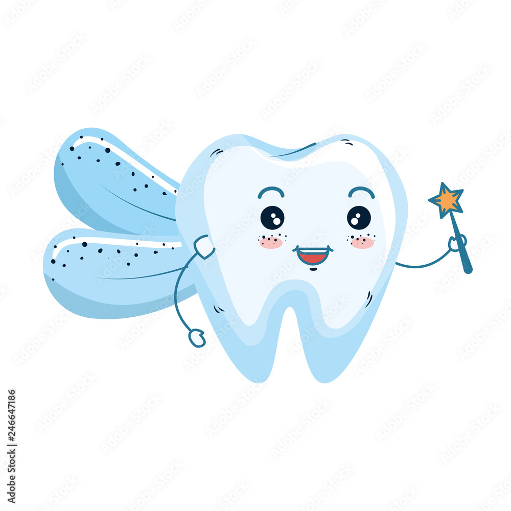 comic fairy tooth kawaii character Stock Vector | Adobe Stock