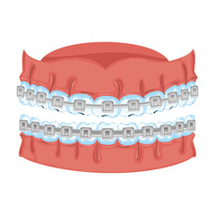 Poster - human teeth with orthodontics