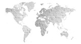 Fototapeta  - mapa świata z cegły jako plakat lub grafika na ścianę 