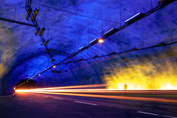 Wall Mural - Lærdal Tunnel between Aurlands and Lærdal, Norway