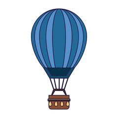 Poster - Hot air balloon blue lines