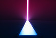 Vertical neon separation line with blue and pink illumination background