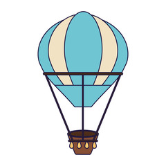 Poster - Hot air balloon blue lines