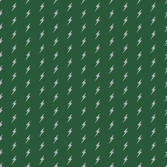 Wall Mural - Green and Silver Seamless Pattern - Lightning bolts repeating pattern design