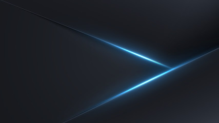 Wall Mural - dark simple carbon triangle layers with blue shine