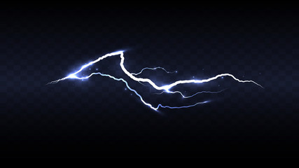 Wall Mural - shine lightning on a translucent blue background
