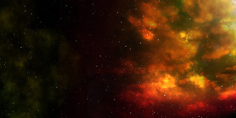 Wall Mural - space with stars and clouds