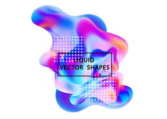 Poster - Fluid shape layout isolated template set. Template for the design of a logo, flyer or presentation. Fluid gradient elements. Colorful abstract shapes Liquid gradient elements
