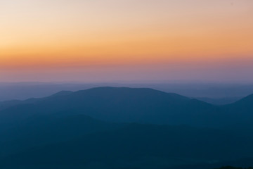 Canvas Print - Sunset Dusk Light Over Mount Buffalo Landscape in Victoria, Australia.