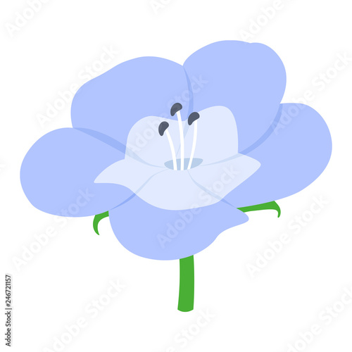 花のイラスト 一輪の青色の花 Stock Vector Adobe Stock