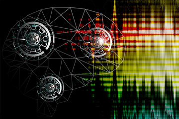 Wall Mural - abstract big data ai technology concept background illustration