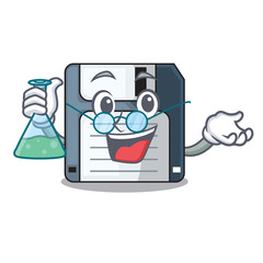 Sticker - Professor floppy disk isolated with a mascot