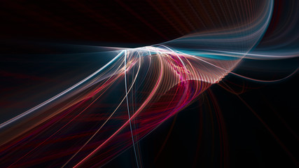 Aufkleber - Abstract background element. Dynamic curves ands blurs pattern. Detailed fractal graphics. Science and technology concept.