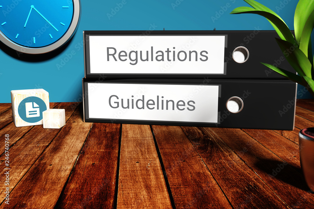 Rules Folder Business rules. File folder labeled with the words Regulations and ...