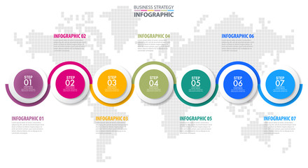 Wall Mural - Business Infographics, strategy, timeline, design template illustration
