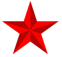 Wall Mural - glossy star icon on white background. flat style. red colors star icon for your web site design, logo, app, UI. shiny star symbol. star sign.