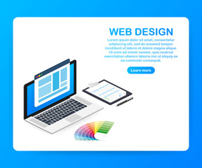 Poster - Web design illustration. Concept of creating websites, designed banners for ui, ux design and web design. Vector illustration.