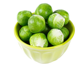 Poster - Brussels sprouts on a white background