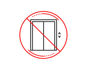 Aufkleber - No or stop sign. Lift line icon. Elevator sign. Transportation between floors symbol. Caution prohibited ban stop symbol. No  icon design.  Vector