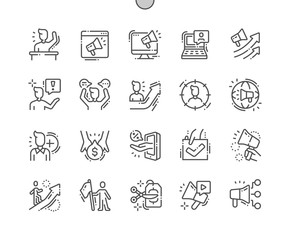 Poster - Promotion Well-crafted Pixel Perfect Vector Thin Line Icons 30 2x Grid for Web Graphics and Apps. Simple Minimal Pictogram