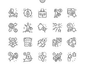 Poster - Entrepreneur Well-crafted Pixel Perfect Vector Thin Line Icons 30 2x Grid for Web Graphics and Apps. Simple Minimal Pictogram