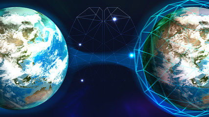 Wall Mural - disruptive technologies that changed the world.disruption concept.texture map courtesy of nasa.