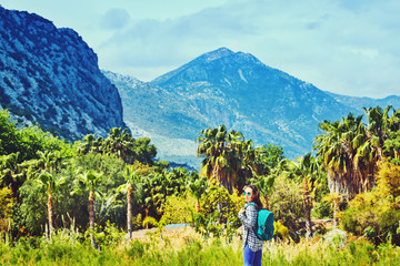 Traveling is a tourist route with a backpack.