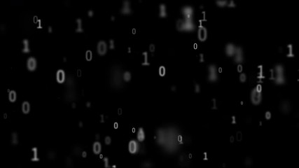 Fototapete - 01 or binary numbers on the computer screen on monitor matrix background, Digital data code in hacker or safety security technology concept. Abstract illustration