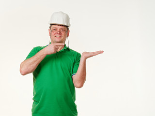 emotion man foreman on a white background