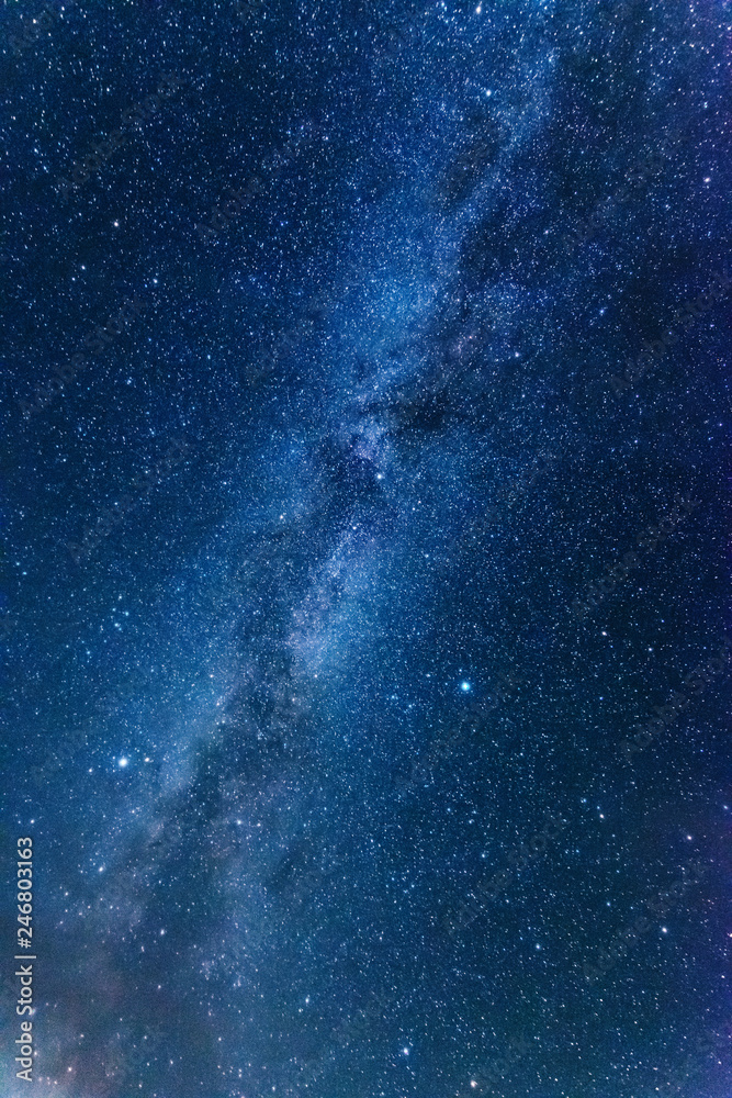 Bright night starry sky with millions of stars and galaxy Milky Way ...