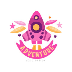 Sticker - Adventure logo design, summer vacation, weekend tour, tourist agency creative label vector Illustration