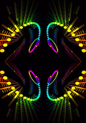 Canvas Print - Abstract 3d computer generated artistic beautiful multicolored energetic fractal shapes artwork