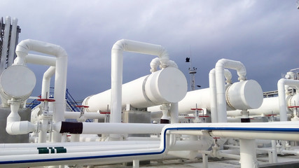 heat exchangers in a refinery