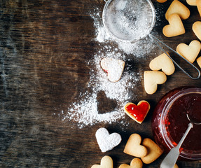 Canvas Print - Heart shaped cookies for valentine's day