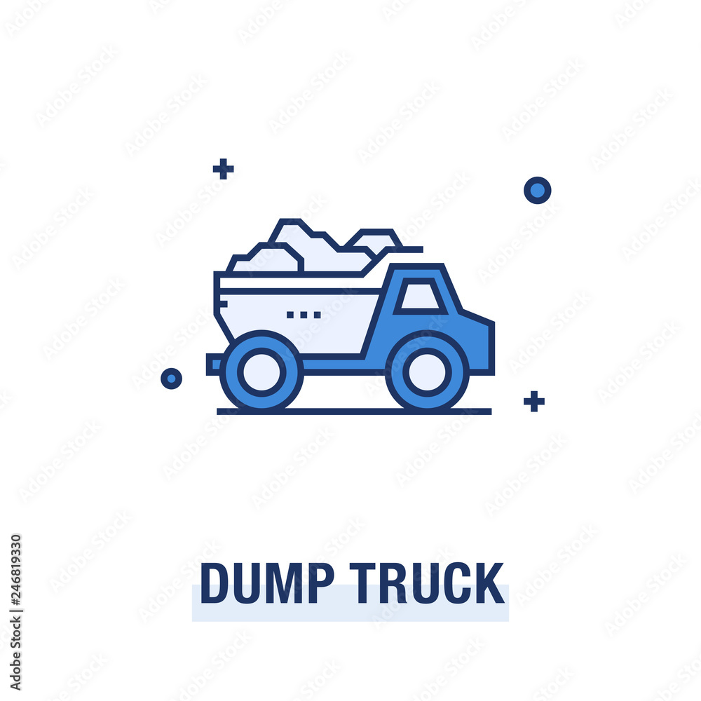 DUMP TRUCK ICON CONCEPT Stock Vector | Adobe Stock