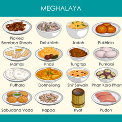 Wall Mural - illustration of delicious traditional food of Meghalaya India