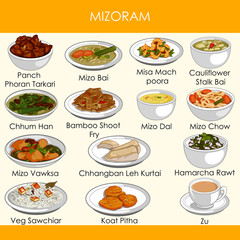 Wall Mural - illustration of delicious traditional food of Mizoram India