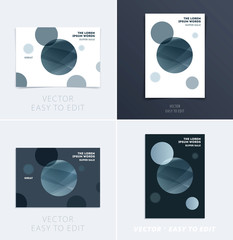 Poster - Set of Design of brochure smooth soft template. Creative abstract, annual report, horizontal cover, flyer in A4 with colourful round shapes for branding, exhibition. Business vector presentation.