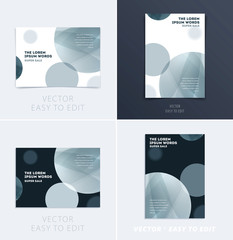 Poster - Set of Design of brochure smooth soft template. Creative abstract, annual report, horizontal cover, flyer in A4 with colourful round shapes for branding, exhibition. Business vector presentation.
