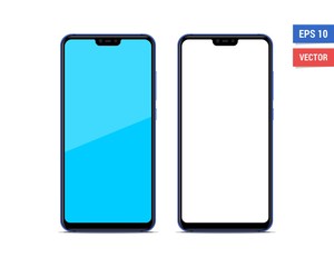 Wall Mural - Realistic vector flat mock-up smartphone isolated on white background. Scale image any resolution