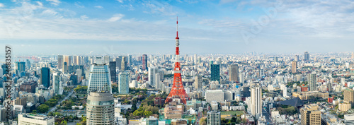 Tokyo Panorama mit Tokyo Tower, Japan Canvas Print