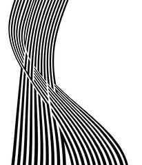 Wall Mural - black and white curved line  stripe mobious wave abstract background